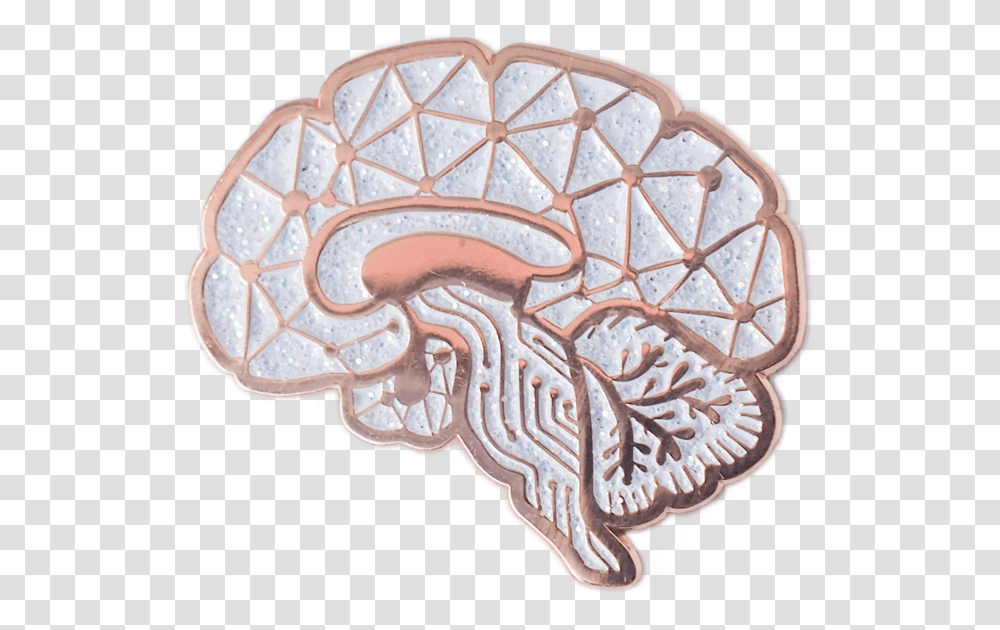 Circuit Sagittal Brain Enamel Pin Illustration, Accessories, Accessory, Jewelry, Nature Transparent Png