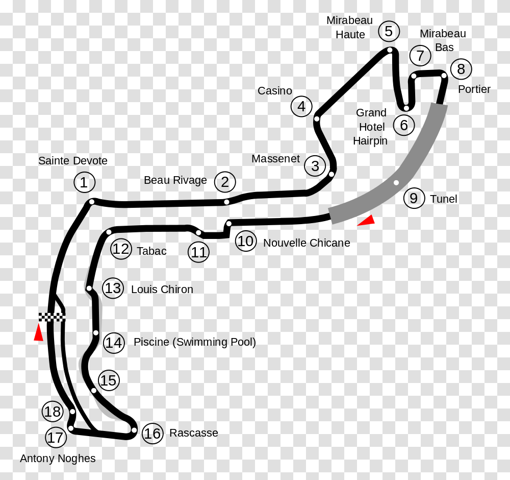 Circuit Vector Monaco Track Corner Names, Outdoors, Astronomy, Outer Space Transparent Png