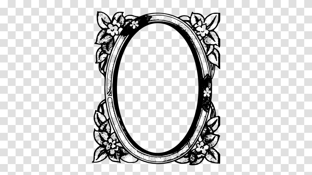 Circular Flower Mirror Frame Vector Image, Gray, World Of Warcraft Transparent Png