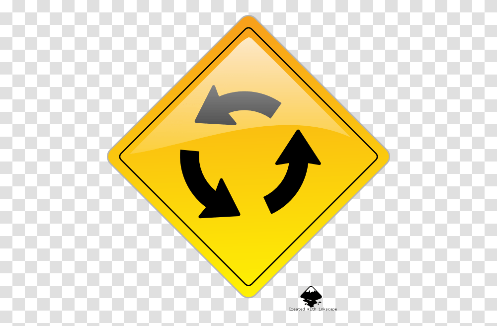 Circular Intersection Warning Clip Art, Road Sign Transparent Png