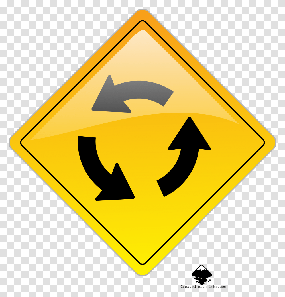 Circular Intersection Warning Clip Arts Examples Of Present Progressive In Italian, Road Sign Transparent Png