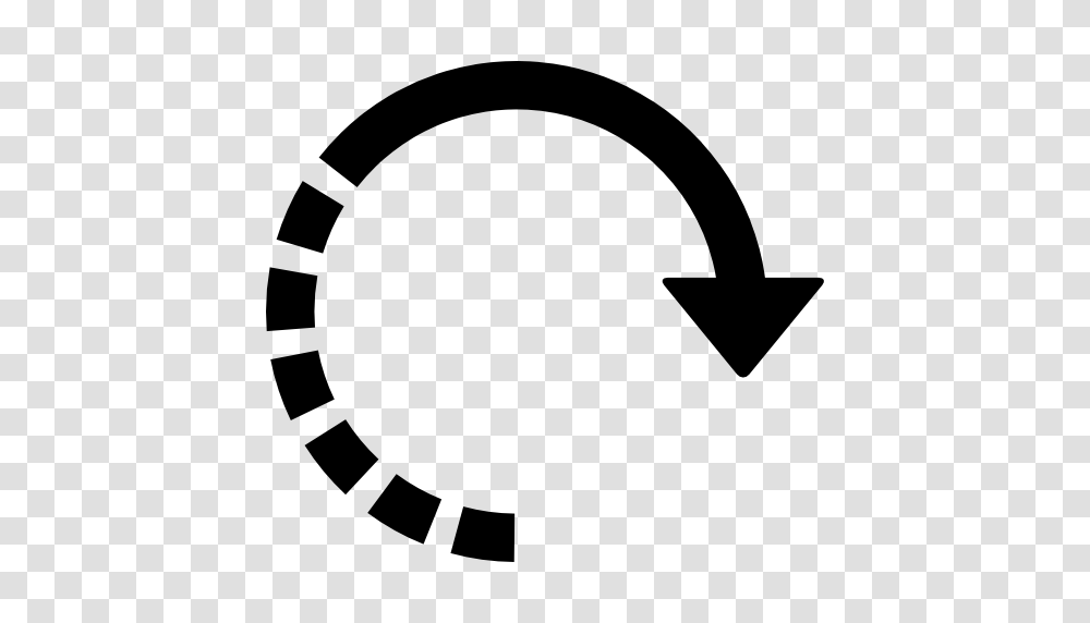 Circular Right Arrow With Half Broken Line, Stencil, Logo, Trademark Transparent Png