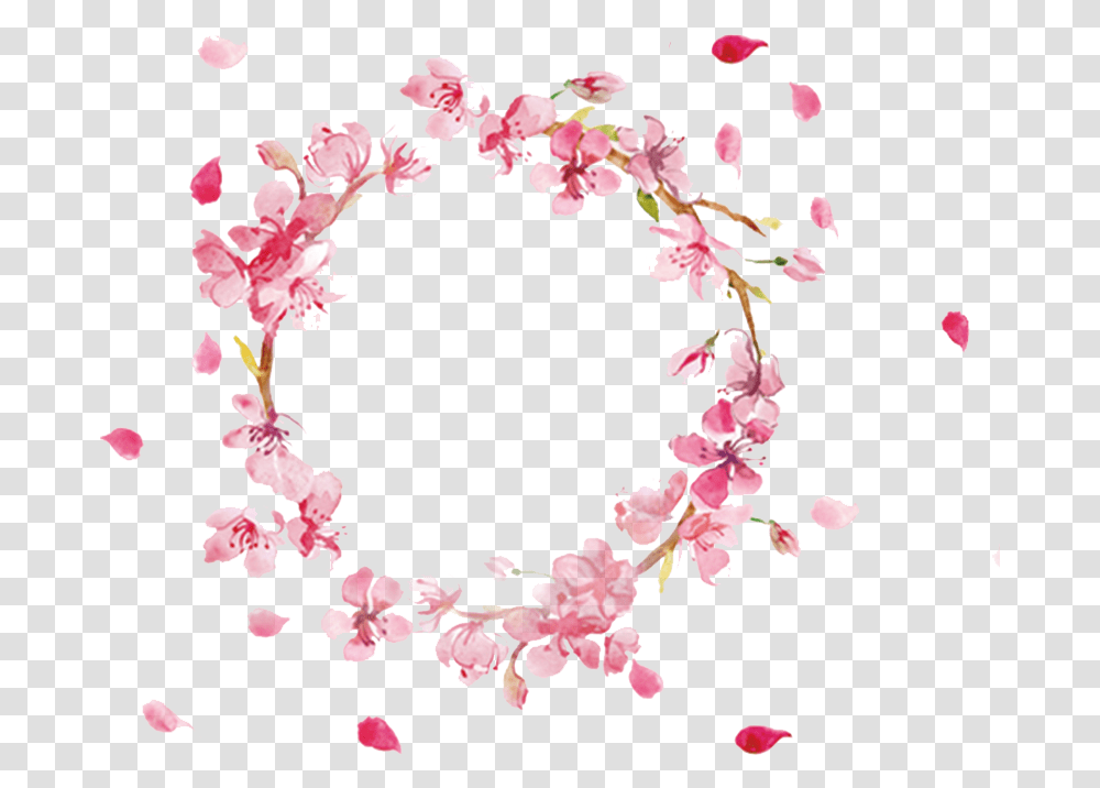Circular Round Flpwer Yuvarlak Aestheticedit Aesthetic Cherry Blossoms Background, Plant, Petal, Flower, Floral Design Transparent Png