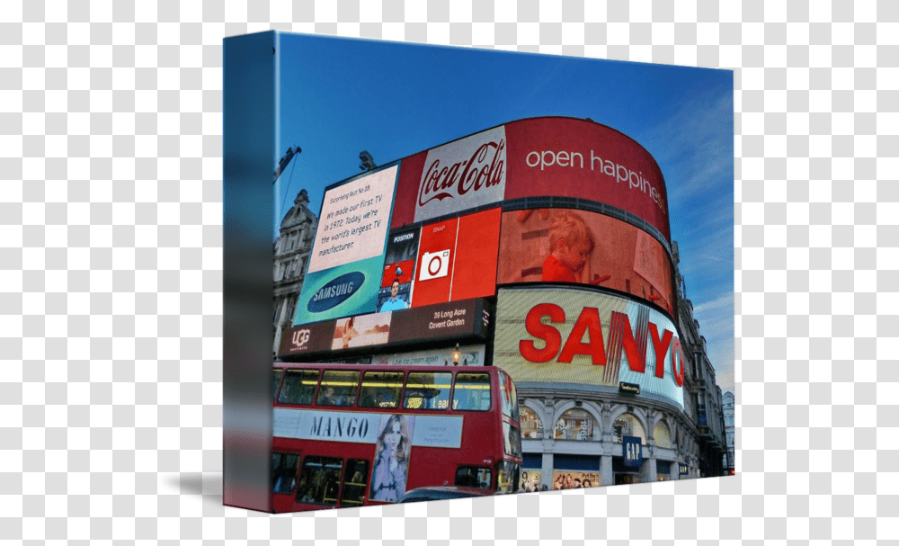 Circus Billboard In Piccadilly Circus, Advertisement, Bus, Vehicle, Transportation Transparent Png