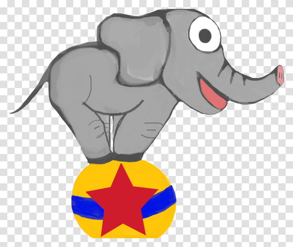 Circus Sticker Elephant Freetoedit Cartoon, Wildlife, Mammal, Animal, Star Symbol Transparent Png