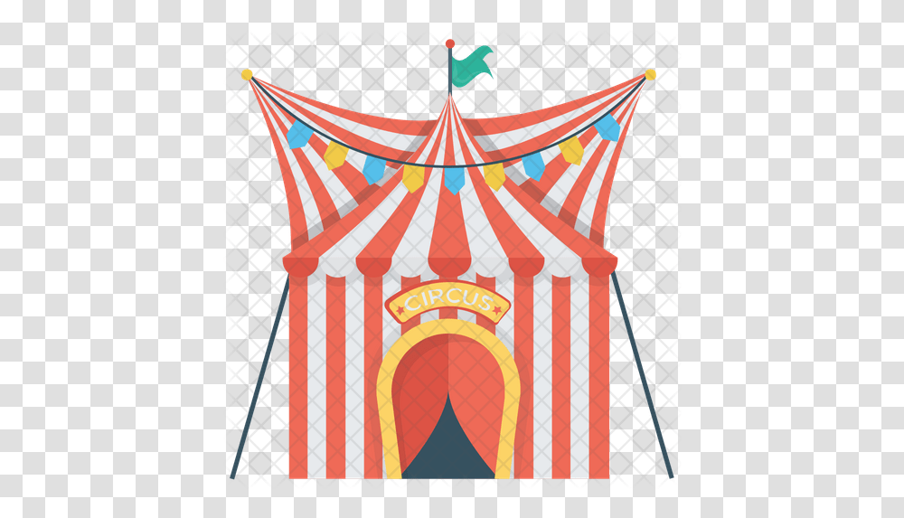 Circus Tent Icon Illustration, Flag, Symbol, Leisure Activities, Text Transparent Png