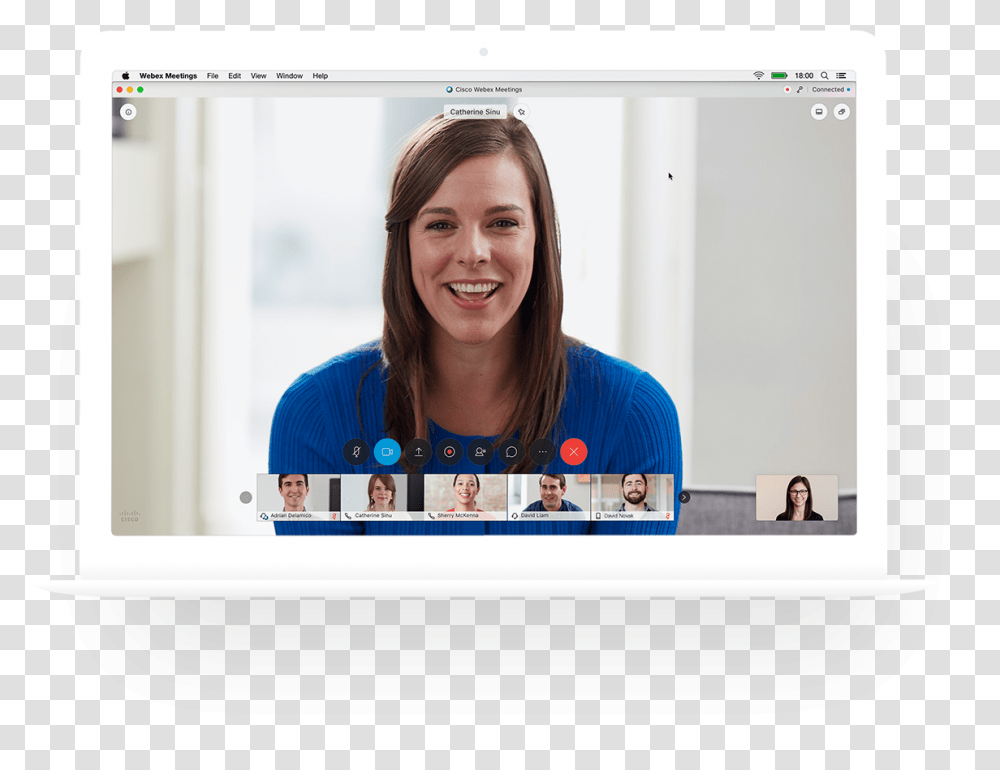 Cisco Webex Meetings App Graphics Software, Person, Monitor, Face, Smile Transparent Png
