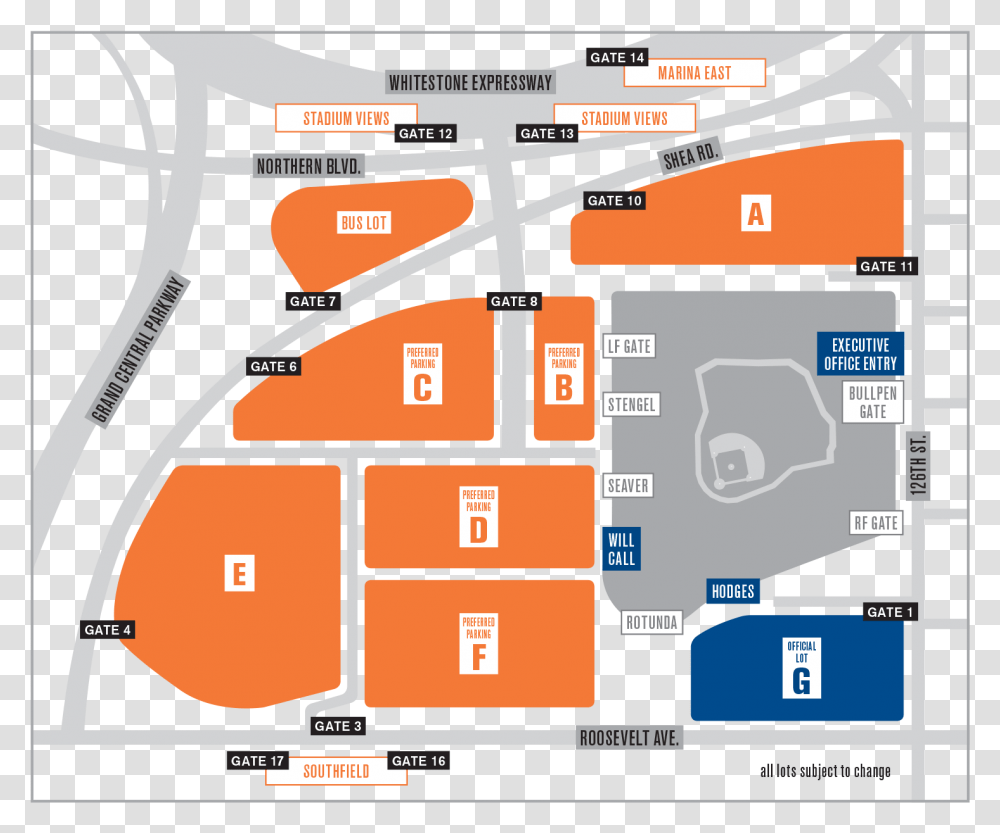 Citi Field Parking Map, Plan, Plot, Diagram, Scoreboard Transparent Png