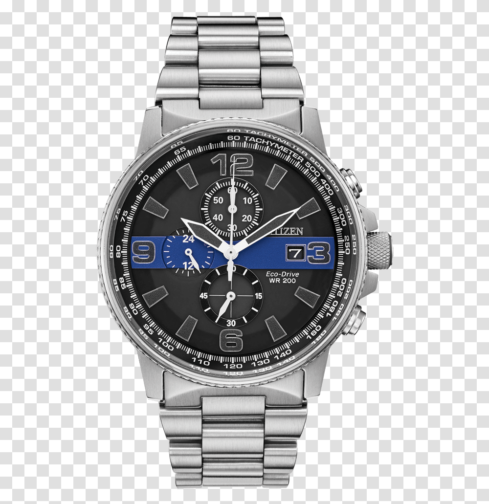 Citizen Thin Blue Line Watch, Wristwatch Transparent Png