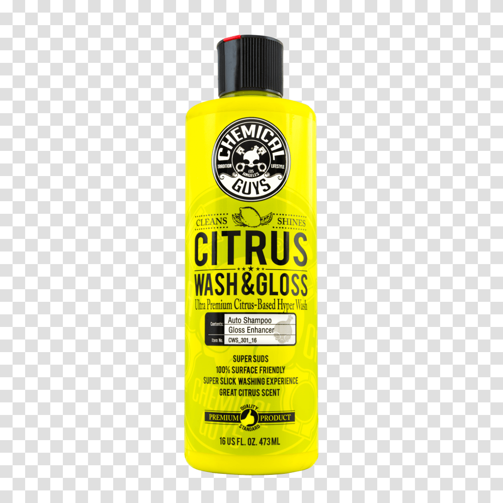 Citrus Wash Ampamp Chemical Guys Citrus Wash And Gloss, Bottle, Label, Shampoo Transparent Png