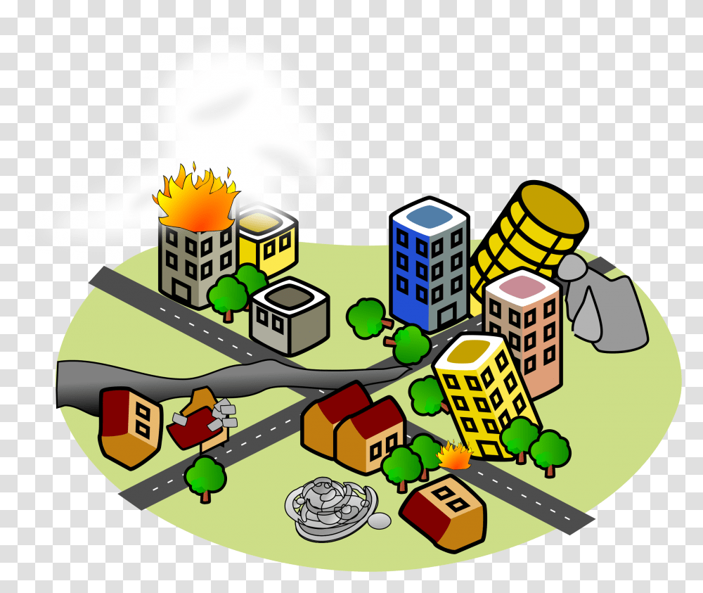City After Earthquake Icons Office Building Clip Art, Game, Dice Transparent Png