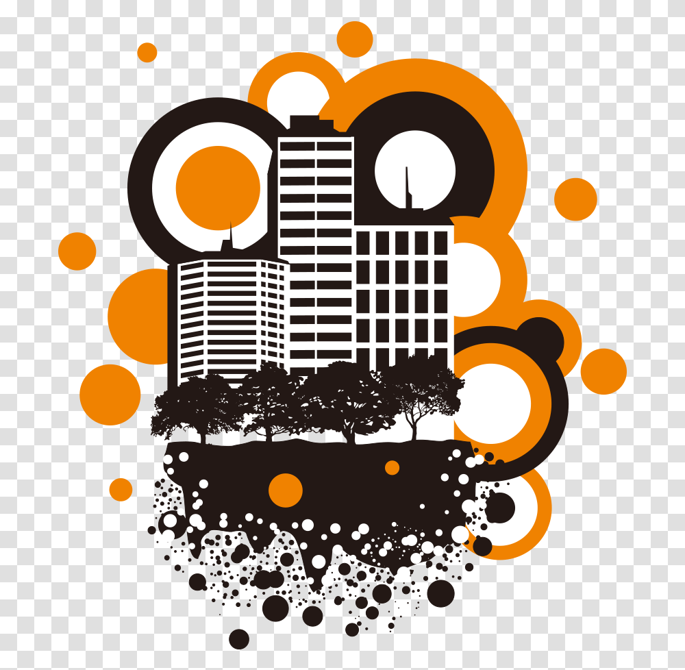 City Background Vector Circle, Advertisement, Poster Transparent Png