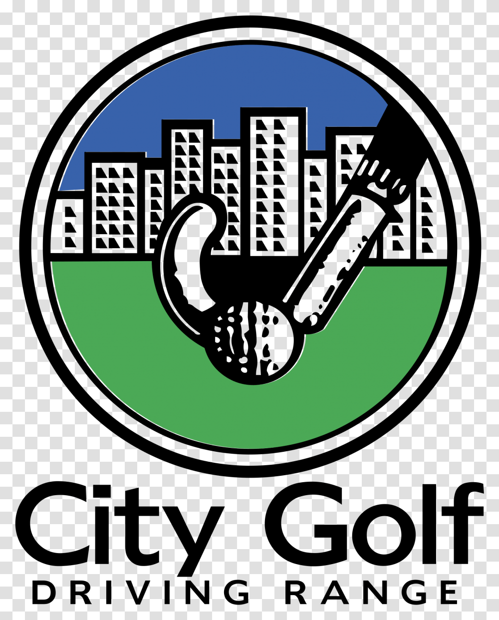 City Golf Driving Range Logo Driving Range Logo, Symbol, Recycling Symbol, Text, Green Transparent Png