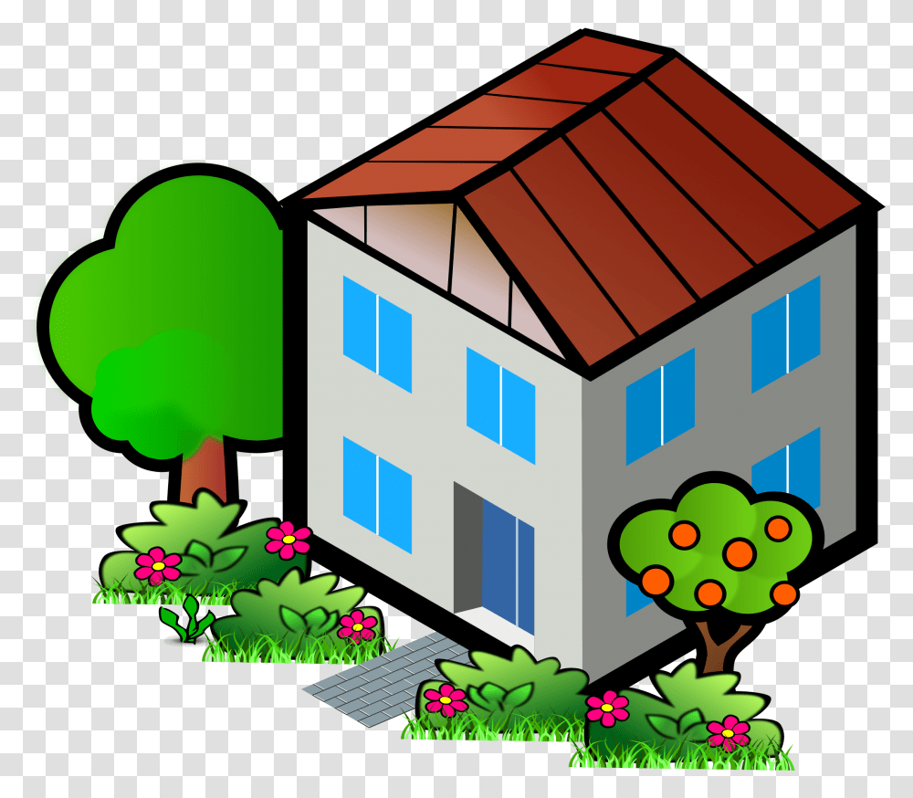 City House Clipart Flat Roof House Clipart, Nature, Outdoors, Building, Housing Transparent Png