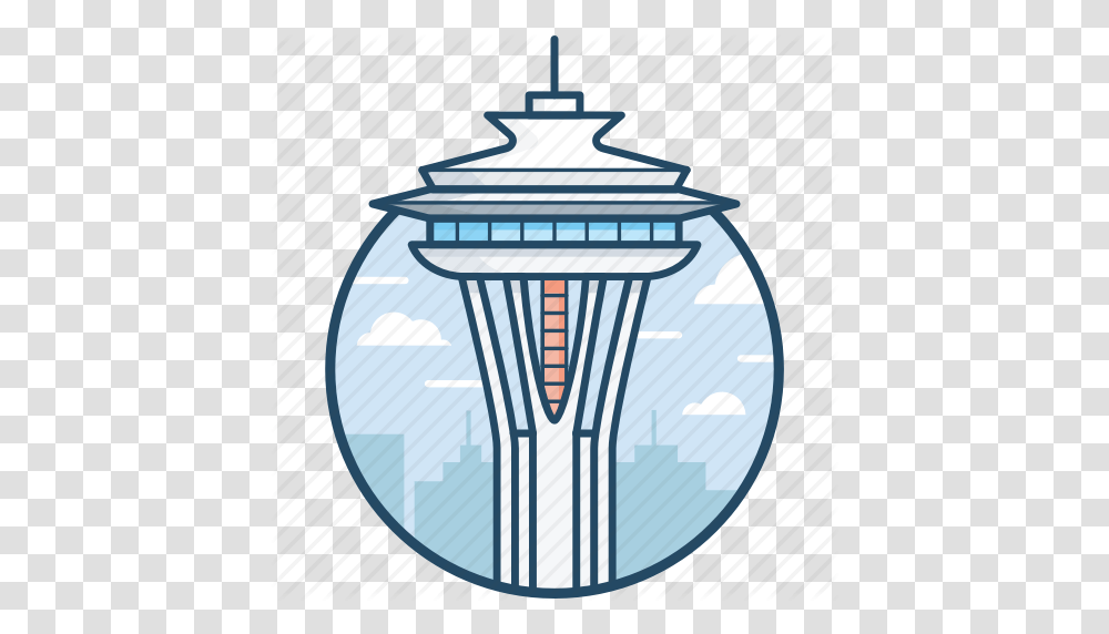 City In Space Clip Art Vector Art Space Needle In Seattle, Light, Tower, Architecture, Building Transparent Png