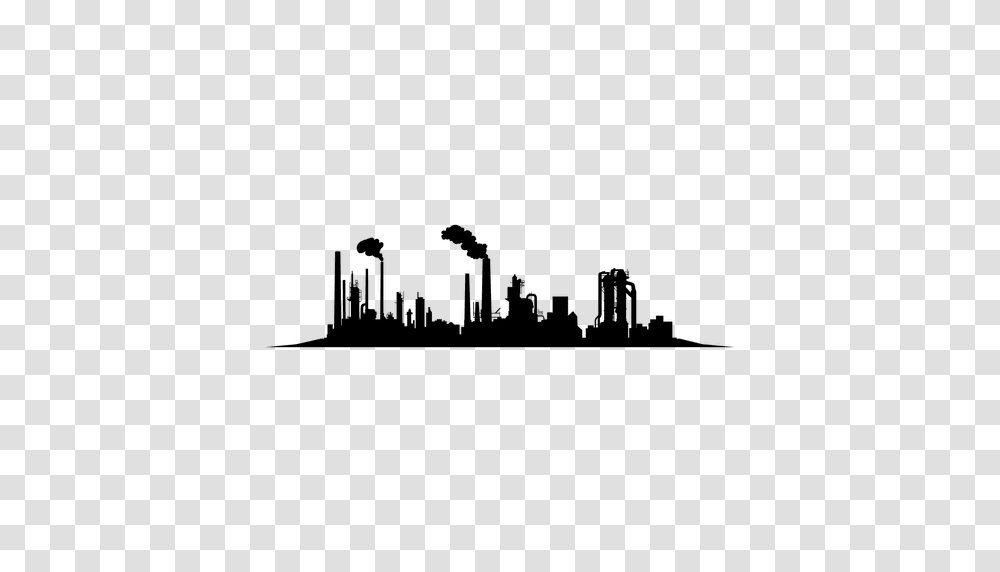 City Industrial Silhouette, Building, Factory, Refinery, Construction Crane Transparent Png