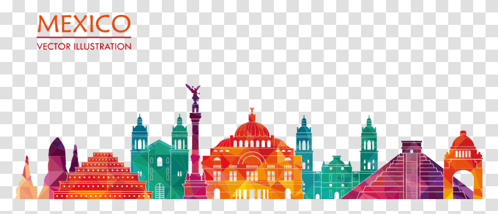 City Mexico Illustration Royalty Free Vector Drawing Mexico Vector Illustration, Architecture, Building, Urban, Castle Transparent Png
