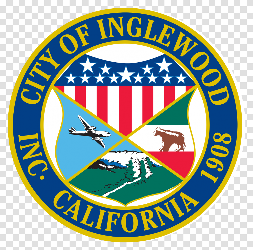 City Of Inglewood Seal, Logo, Trademark, Airplane Transparent Png