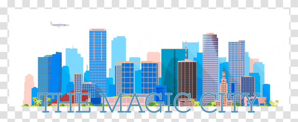 City Of Miami Skyline Vector City Miami, Urban, Building, High Rise, Downtown Transparent Png