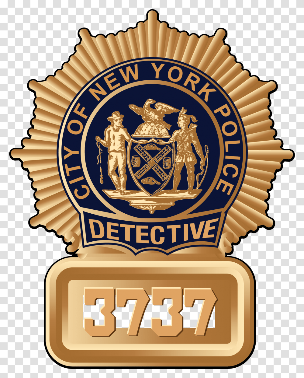 City Of New York Police Detective Badge, Logo, Trademark, Person Transparent Png