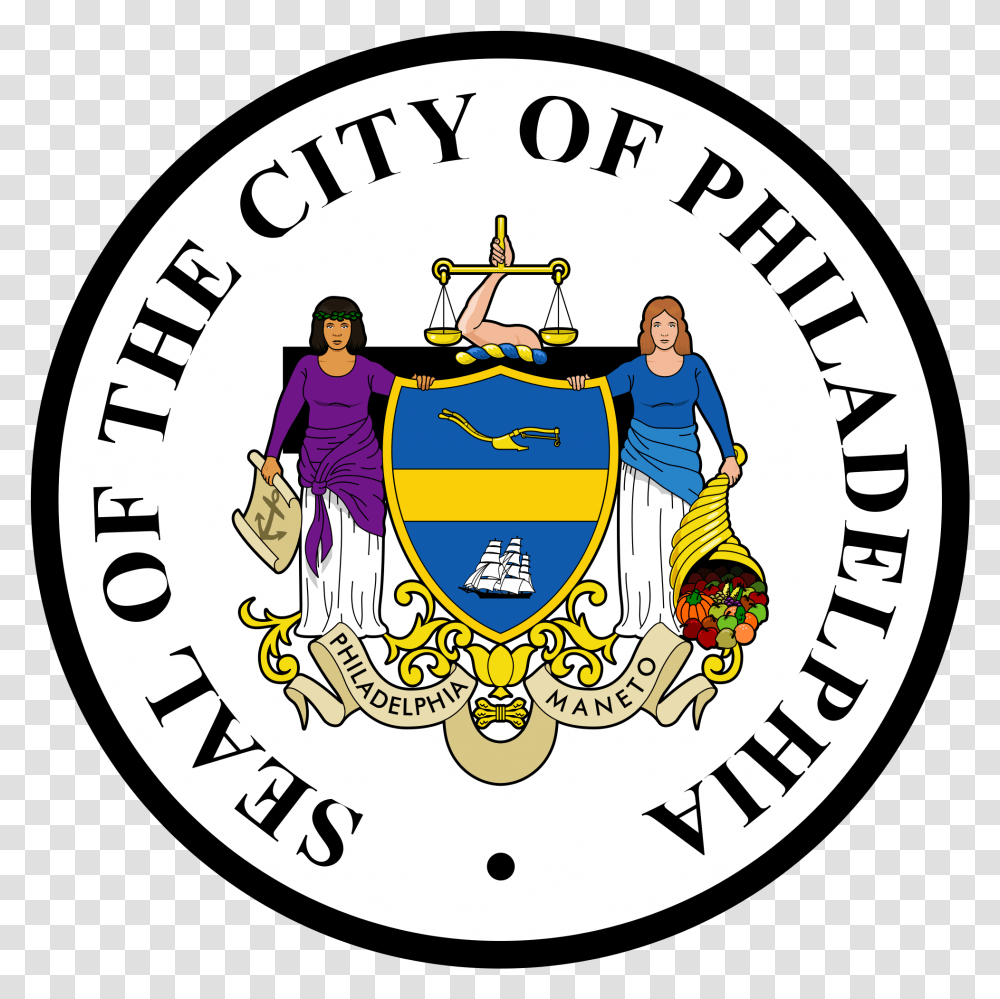 City Of Philadelphia Seal, Logo, Trademark, Person Transparent Png