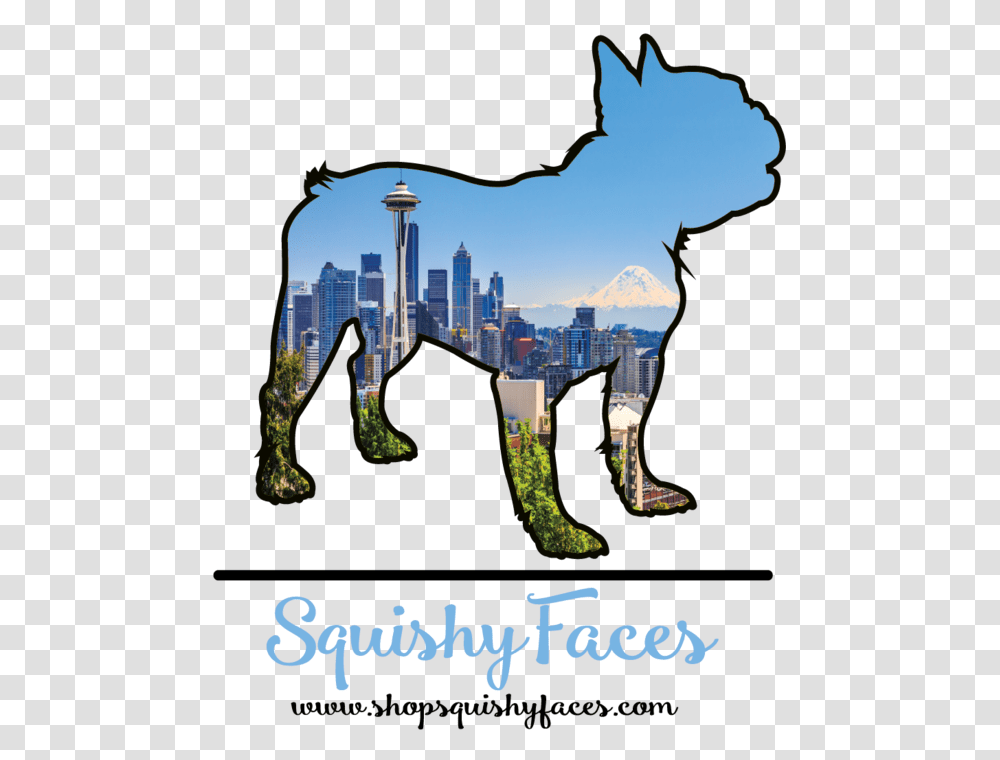 City Skyline Frenchie Style Squishy Faces, Poster, Advertisement, Urban, Building Transparent Png