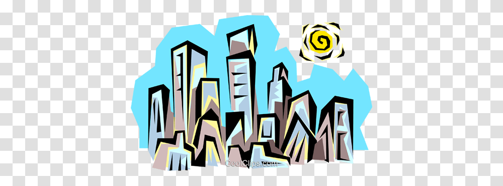 City Skyline Royalty Free Vector Clip Art Illustration, Graffiti, Modern Art Transparent Png