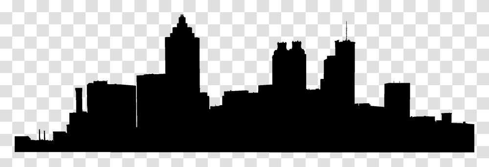 City Skyline Silhouette, Stencil, Cross, Wall Transparent Png