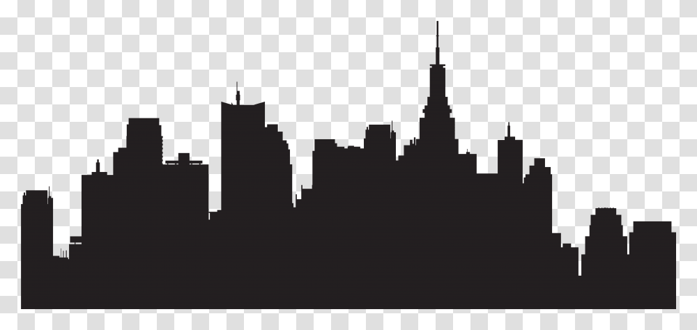 City Skyline Silhouette, Urban, Building, Stencil Transparent Png