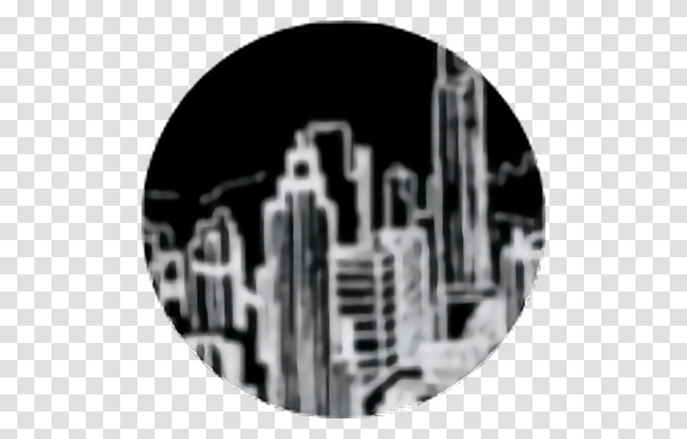 City Skyline Skyscraper Black Outline White Circle, Person, Metropolis, Urban, Building Transparent Png