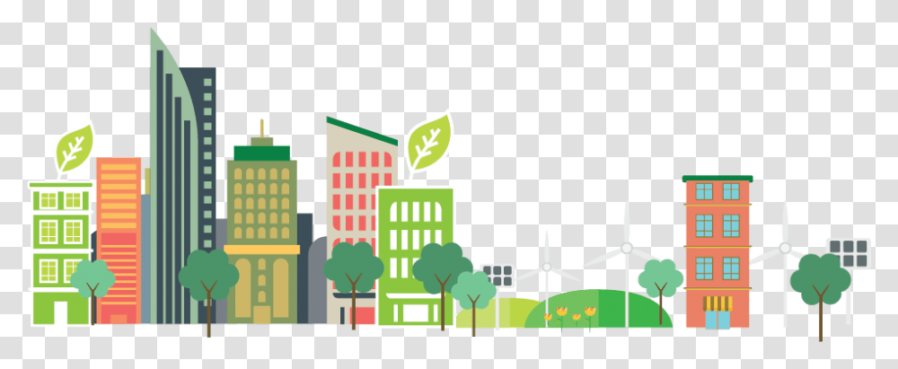 Cityscape Clipart Urban Population Living In City Clipart, Building, Neighborhood, Architecture, Drawing Transparent Png