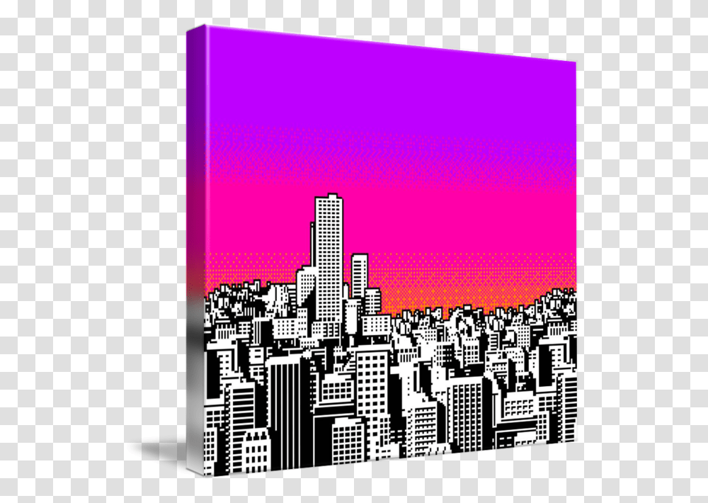 Cityscape Collage 02a By Max Capacity 90s Pixel Art Background, File Binder, File Folder, Advertisement Transparent Png