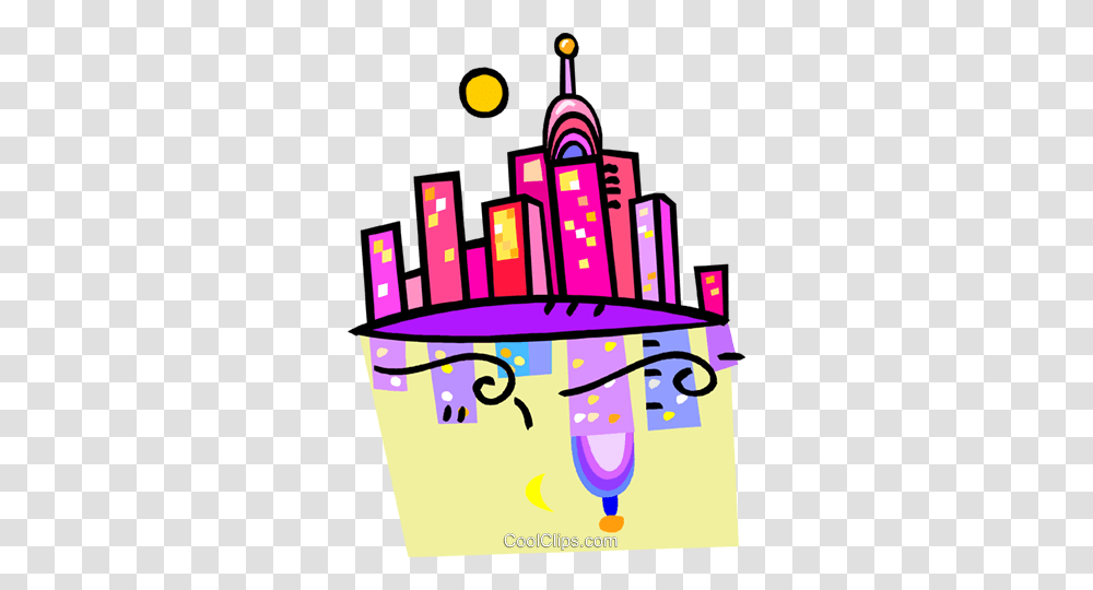 Cityscape Reflecting In The Water Royalty Free Vector Clip Art, Alphabet, Diwali Transparent Png