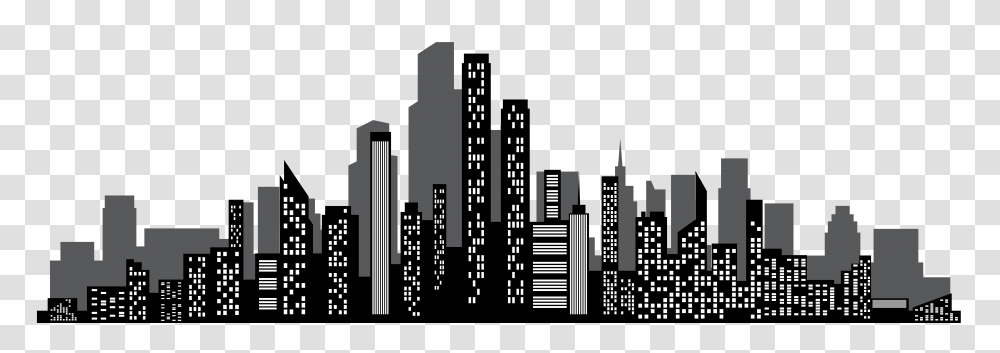 Cityscape Silhouette Clip, Building, Factory, Refinery, Metropolis Transparent Png