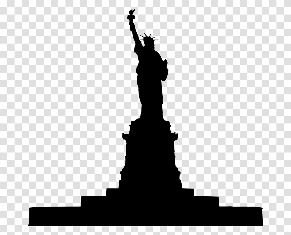 Citysilhouettestatue Statue Of Liberty, Gray, World Of Warcraft Transparent Png