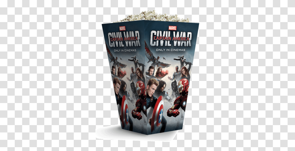 Civil Picks Up Where Captain America Civil War Popcorn, Person, Human, Poster, Advertisement Transparent Png