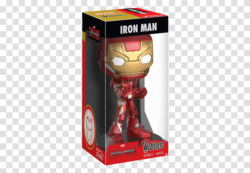 Civil War Iron Man Wobblers Bobblehead Funko Wobbler Iron Man, Toy, Nutcracker, Figurine, Beverage Transparent Png