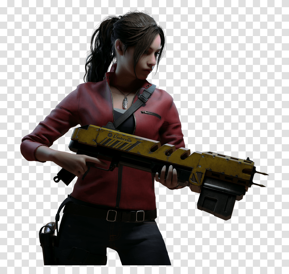 Claire Redfield Render, Person, Gun, Weapon Transparent Png