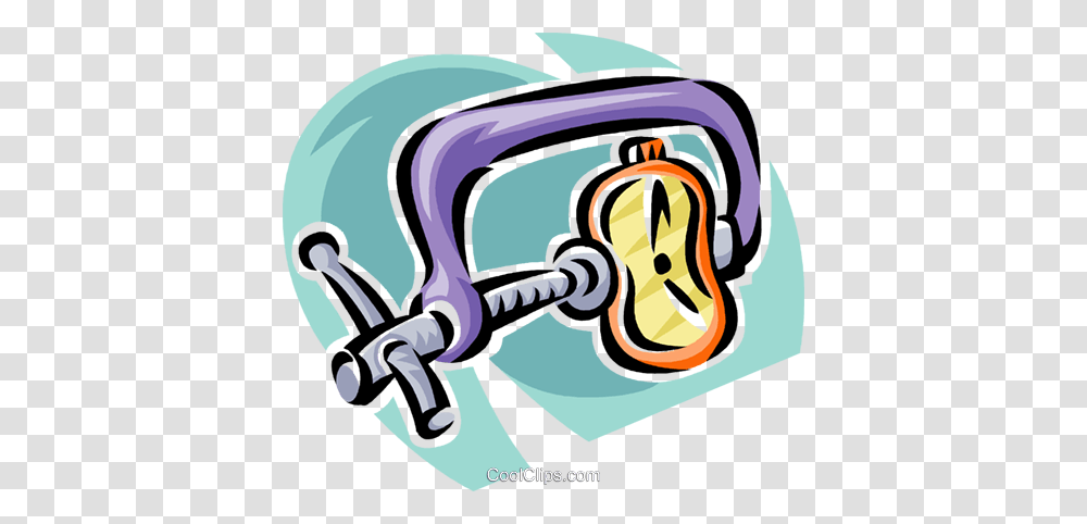 Clamp Squeezing A Watch Royalty Free Vector Clip Art Illustration, Lock Transparent Png
