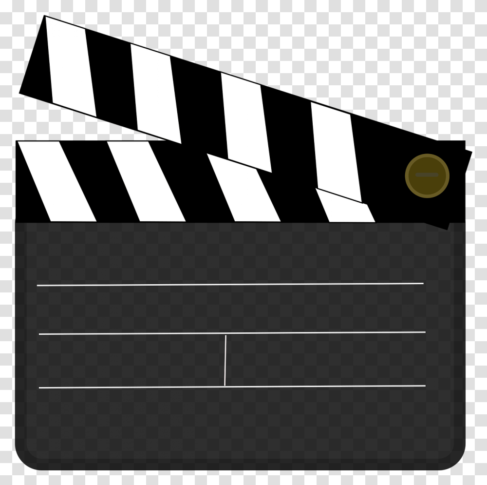 Clapperboard Cinema Videos Film Free Vector Graphic On Pixabay Video Clipart Background, Tarmac, Asphalt, Text, Road Transparent Png