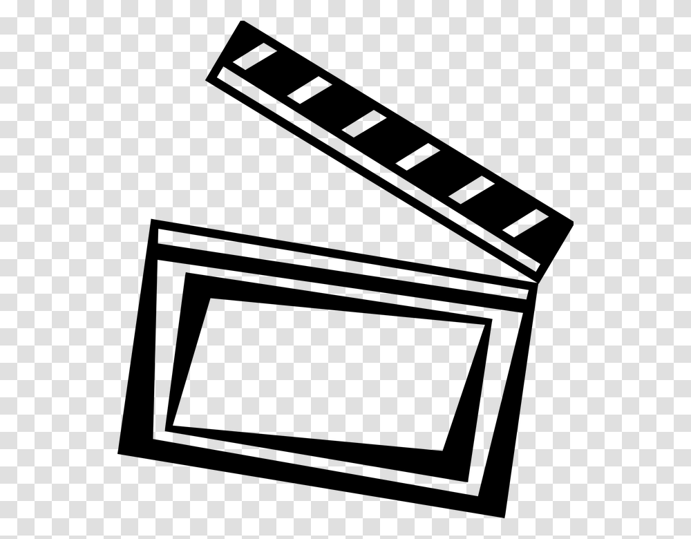 Clapperboard Movie Slate Director Entertainment Movie Camera Black And White Clipart, Gray, World Of Warcraft, Halo Transparent Png
