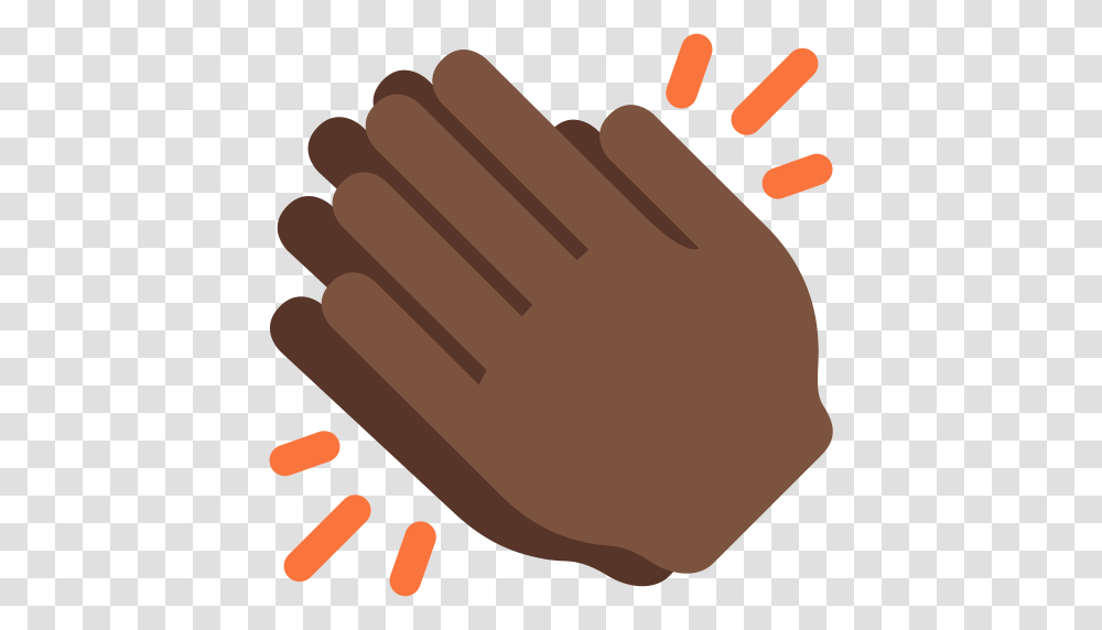 Clapping Hands Dark Skin Tone Emoji, Toe, Nail Transparent Png