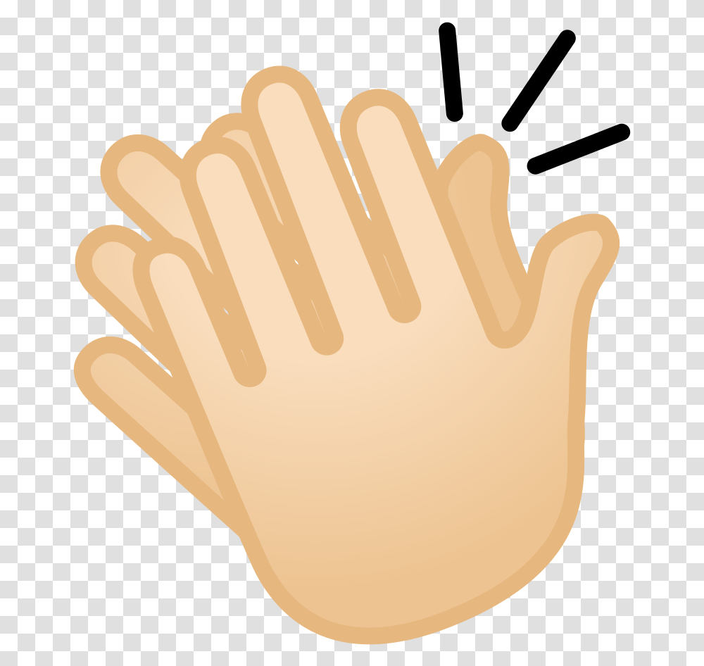 Clapping Hands Light Skin Tone Icon Clap Emoji, Apparel, Food, Crowd Transparent Png