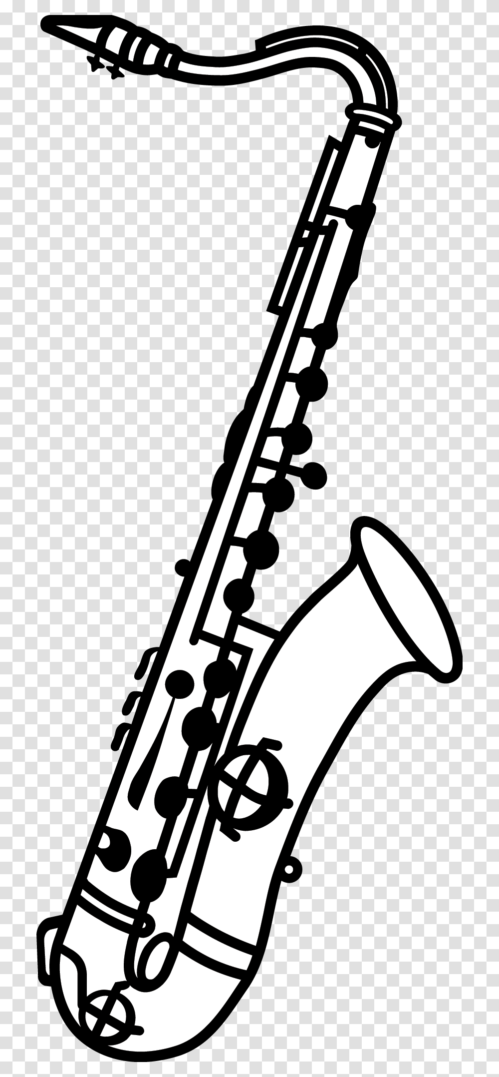 Clarinet Clipart Bass Clipart Bass Clarinet Black And White, Leisure Activities, Saxophone, Musical Instrument, Bow Transparent Png