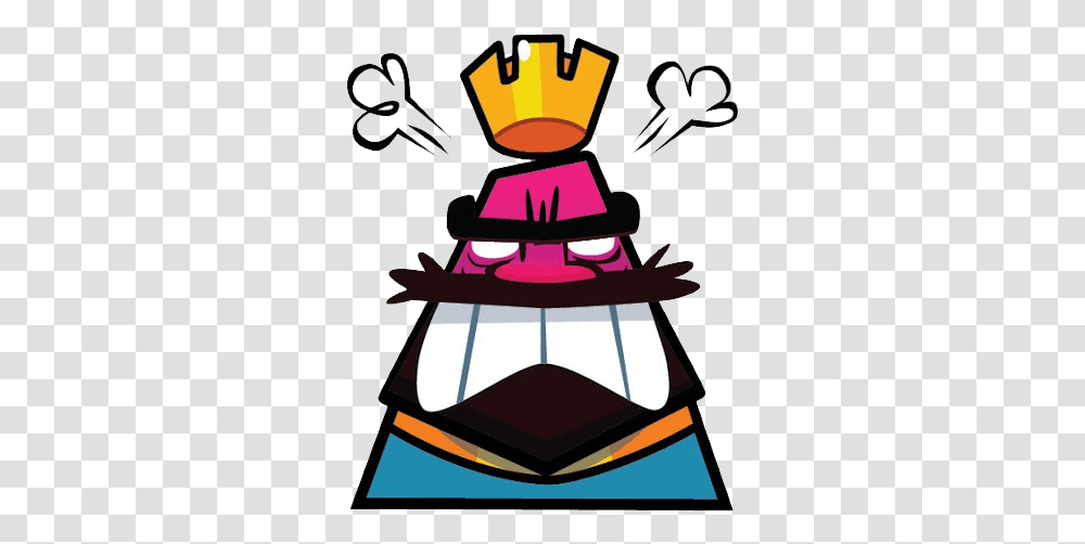 Clash Clashroyale Royale King Angry Facebook Reactions Clash Royale Emoji, Art, Graphics, Doodle Transparent Png