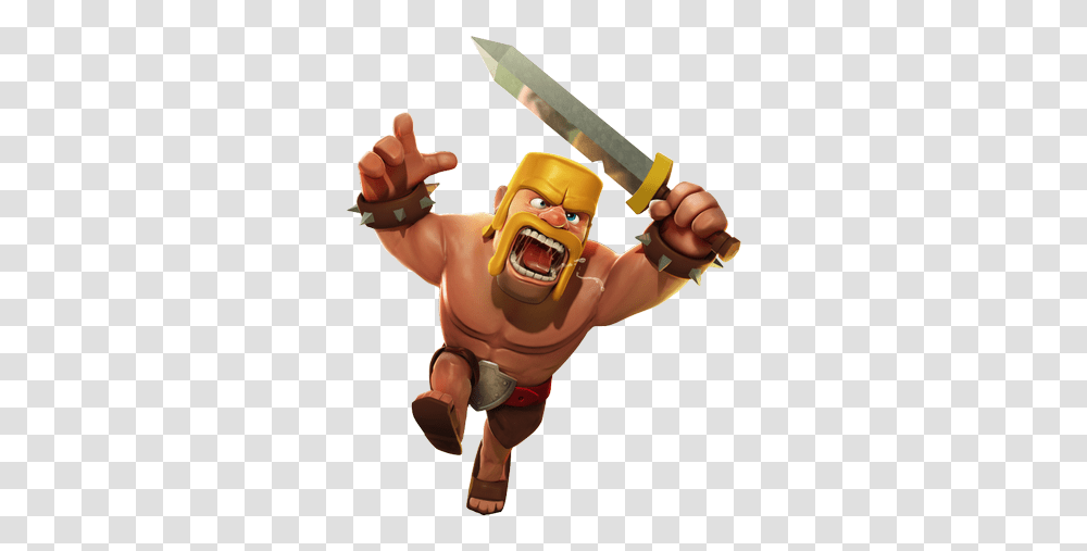 Clash Of Clans Barbarian, Person, Human, People, Weapon Transparent Png