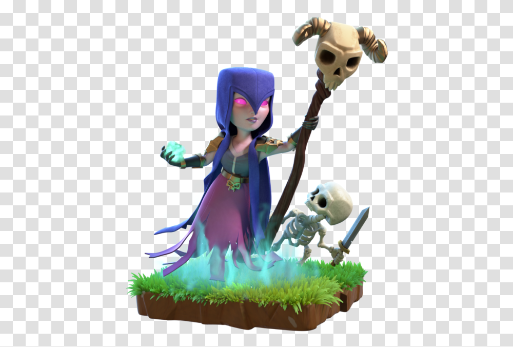 Clash Royale Witch Clash Royale Night Witch, Figurine, Doll, Toy, Person Transparent Png