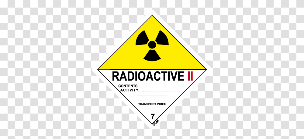 Class 7 Radioactive Ii Placards, Sign, Road Sign, Triangle Transparent Png