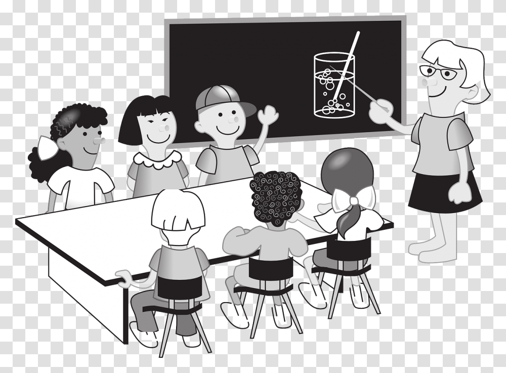 Class Black And White Clipart, Chair, Crowd, Audience, Teacher Transparent Png