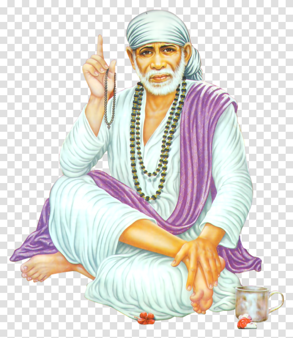 Class Img Fluid Sai Baba Canvas Painting, Person, Human, Accessories, Accessory Transparent Png